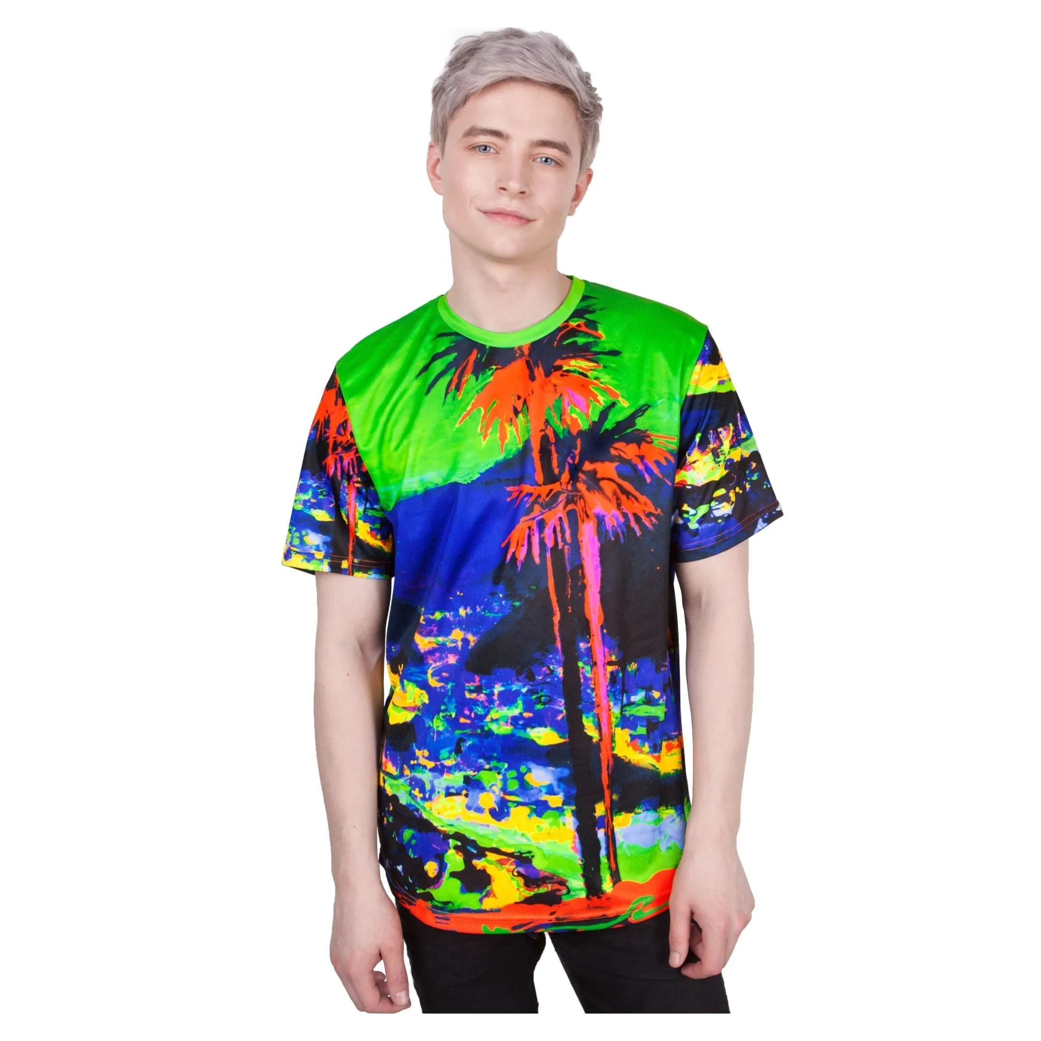 Palms Tee Shirt Glow in Ultraviolet Fluorescent Sri Lanka