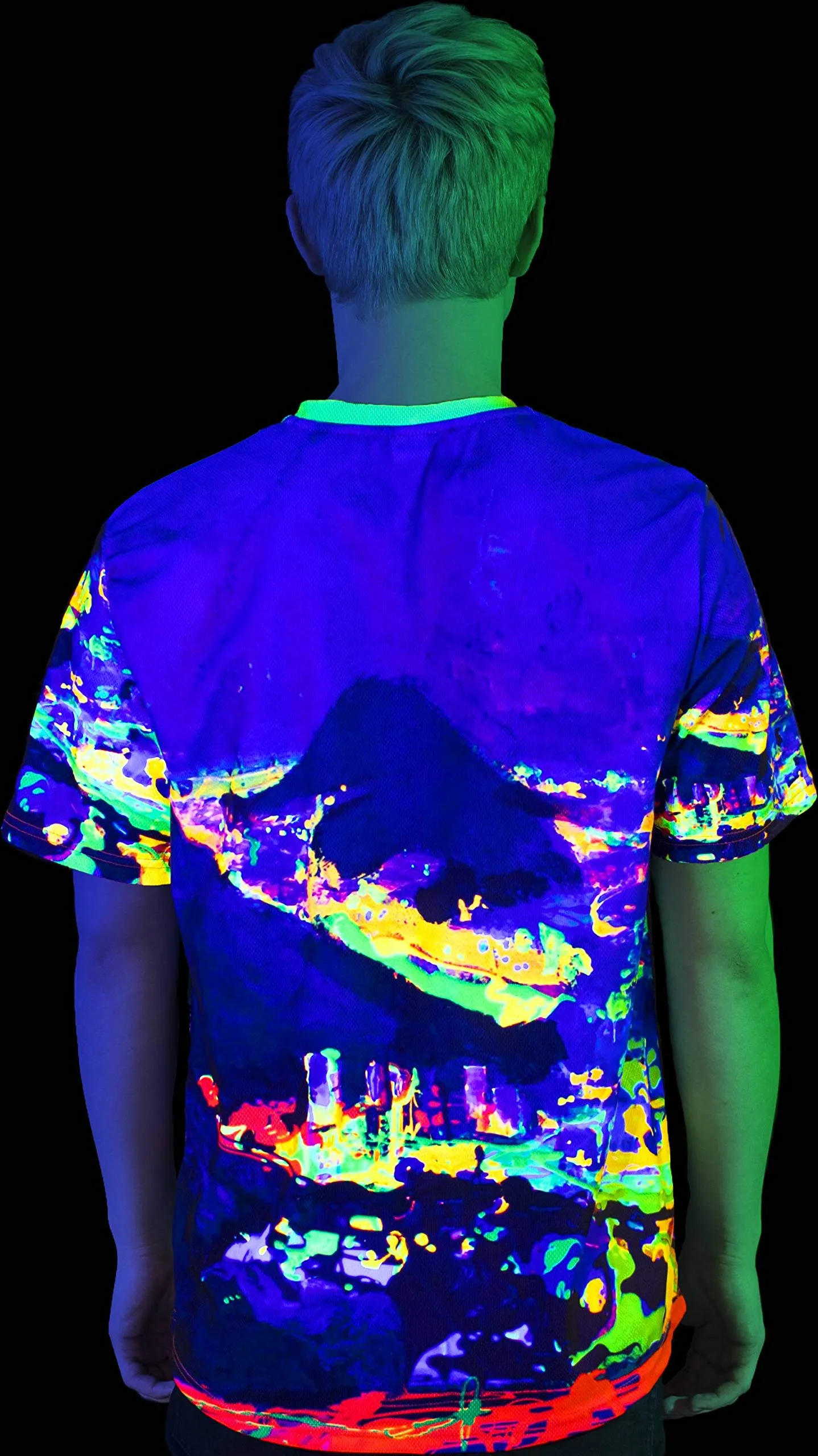 Paradise Palms Night City Fractal  Mushrooms Light Unisex Adult T-Shirts