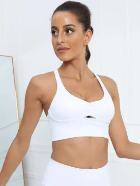 PEEP HOLE SPORTS BRA - WHITE