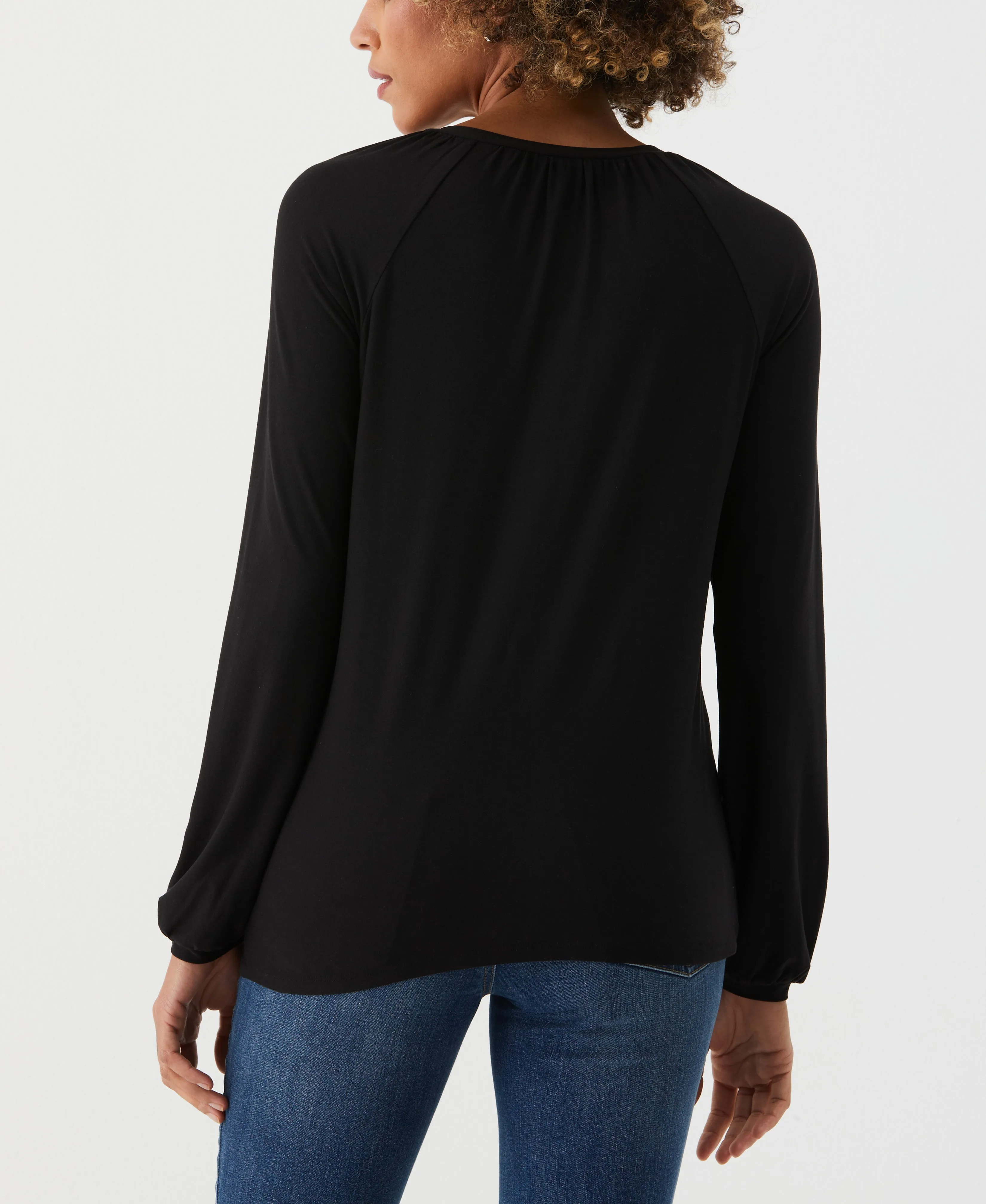 Petite Jersey Henley Top