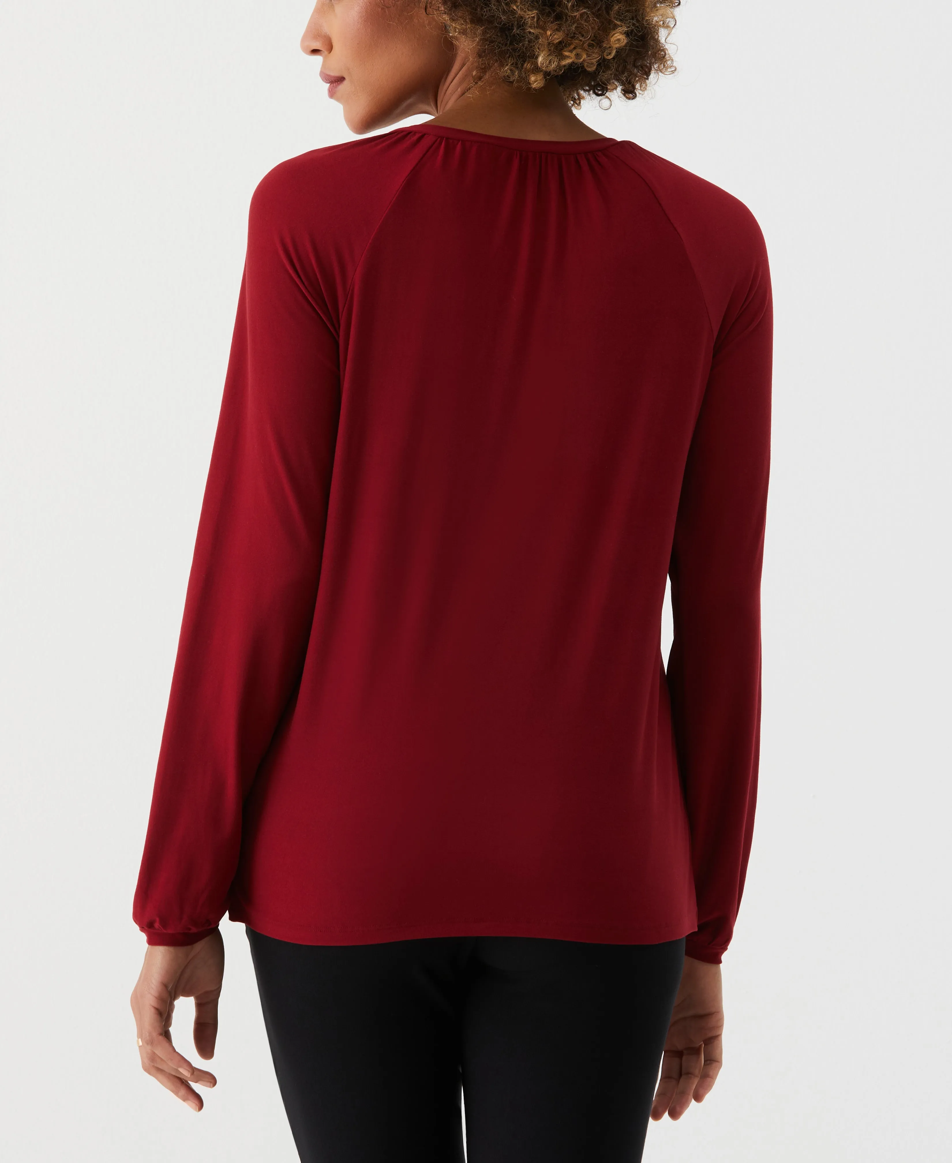 Petite Jersey Henley Top