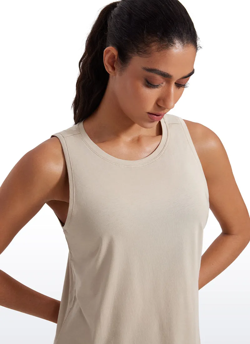 Pima Cotton Crop Tank Round Neck