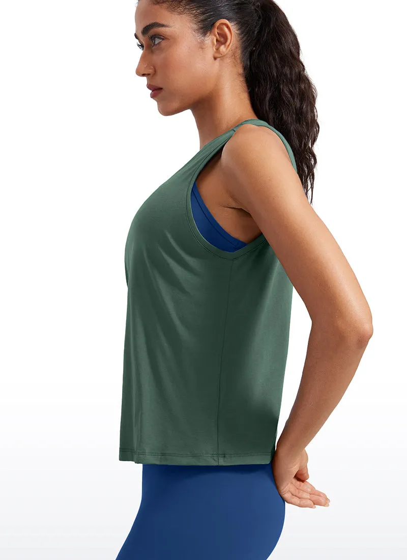 Pima Cotton Crop Tank Round Neck