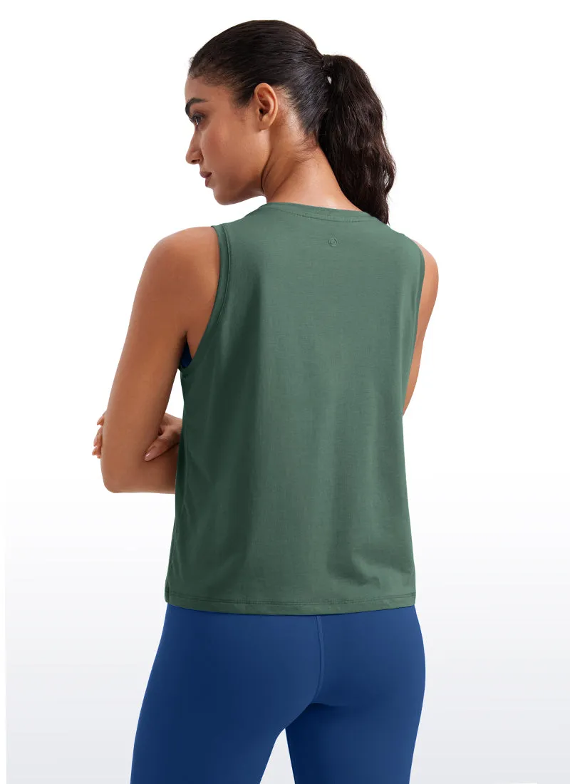 Pima Cotton Crop Tank Round Neck