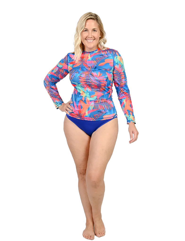 Printed women's Long Sleeve Ultra Lightweight Sun Shirts in lively tropical and florals