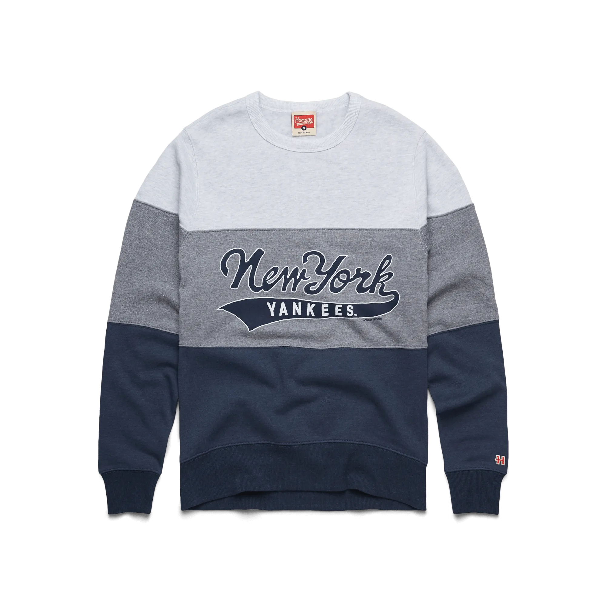 Script New York Yankees Stripe Crewneck