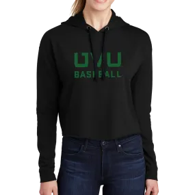 Sport-Tek Ladies PosiCharge Tri-Blend Wicking Fleece Crop Hooded Pullover - UVU Baseball