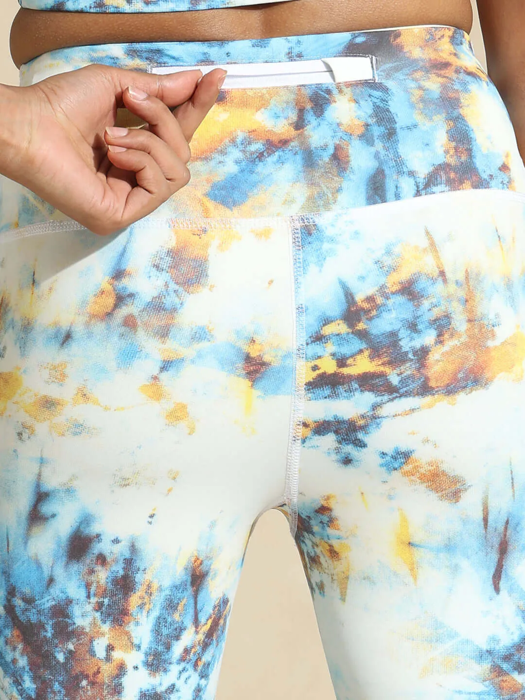 Tie Dye Cross Back Crop Top & 7/8 Leggings