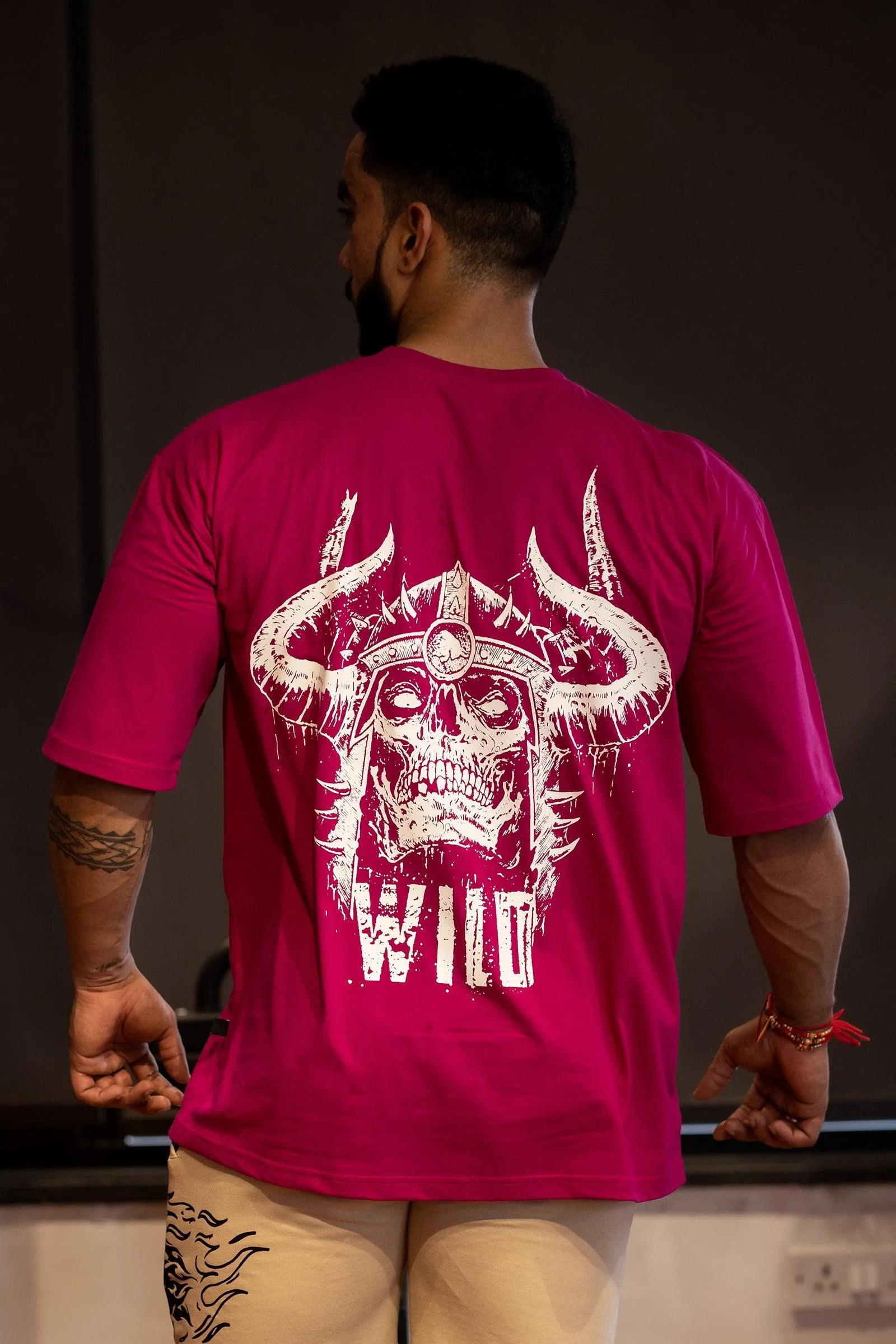 WILD DEVIL "PREMIUM VINTAGE" OVERSIZED T-SHIRT (NEW MAGENTA PINK)