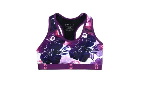 Women's Gradient-Floral Print Racerback Sports Bra